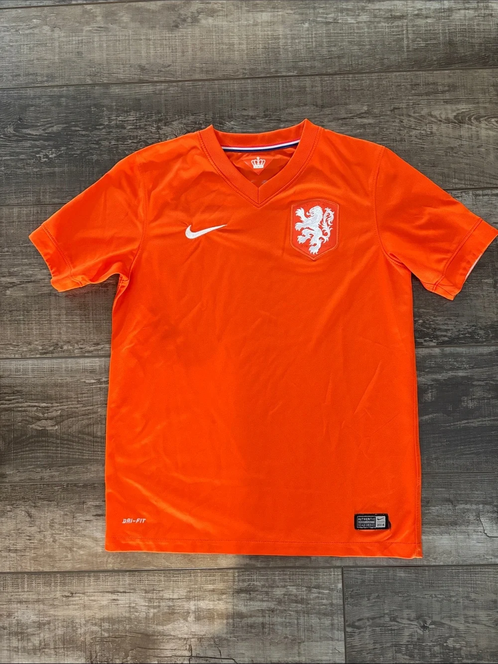 Nike Orange Youth Short-Sleeve Soccer Jersey with White Crest